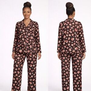Flora by Flora Nikrooz NWT Floral Pajama Set Chocolate & Pink Women Sizes S & L